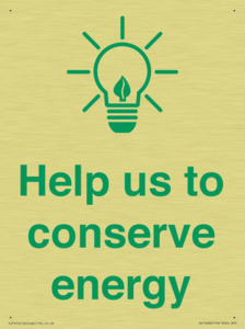 Help us to conserve energy 